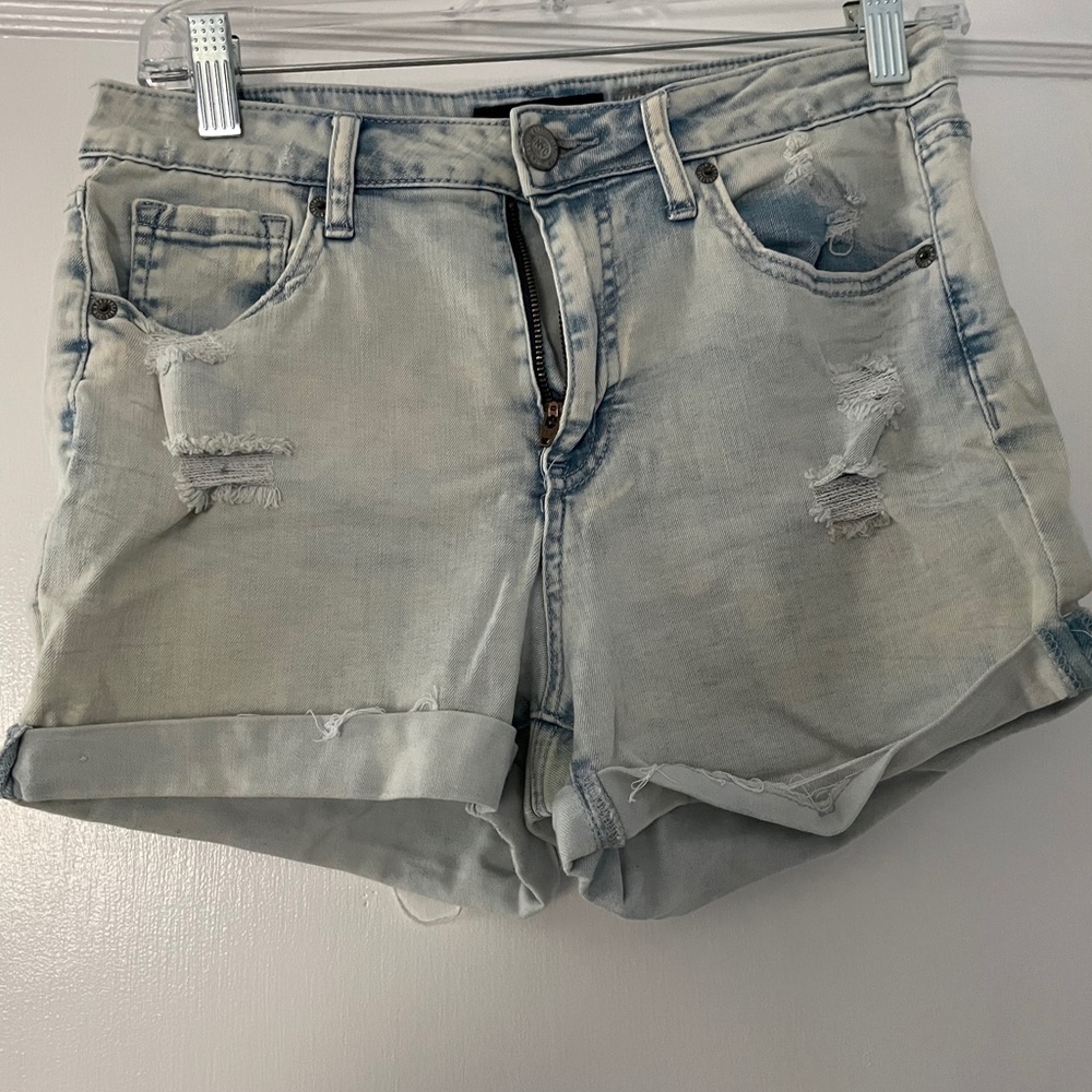 Light wash jean shorts